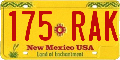 NM license plate 175RAK