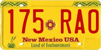 NM license plate 175RAO