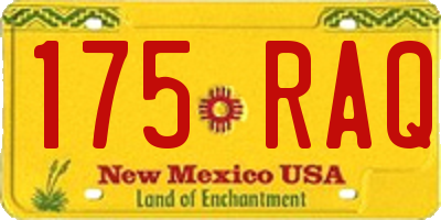 NM license plate 175RAQ