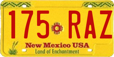 NM license plate 175RAZ