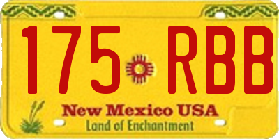 NM license plate 175RBB