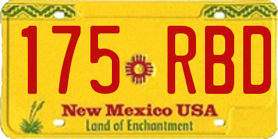 NM license plate 175RBD