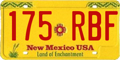 NM license plate 175RBF