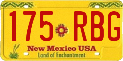 NM license plate 175RBG