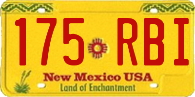 NM license plate 175RBI