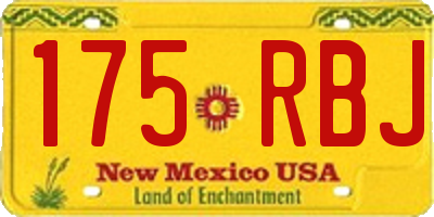 NM license plate 175RBJ
