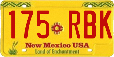 NM license plate 175RBK