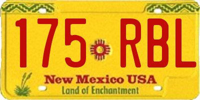 NM license plate 175RBL