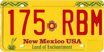 NM license plate 175RBM