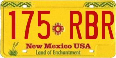 NM license plate 175RBR
