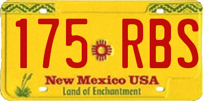 NM license plate 175RBS