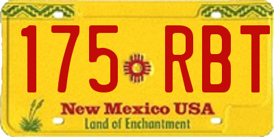 NM license plate 175RBT