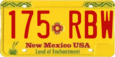 NM license plate 175RBW