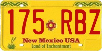 NM license plate 175RBZ