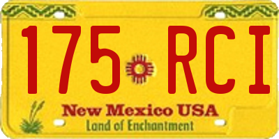 NM license plate 175RCI
