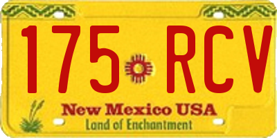 NM license plate 175RCV
