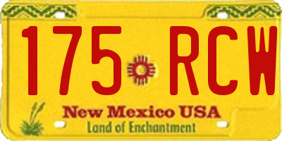 NM license plate 175RCW