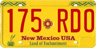 NM license plate 175RDO