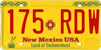 NM license plate 175RDW