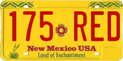 NM license plate 175RED
