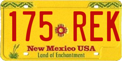NM license plate 175REK