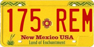 NM license plate 175REM