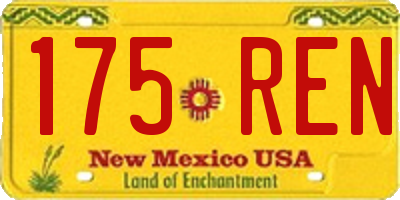 NM license plate 175REN