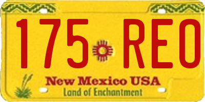 NM license plate 175REO