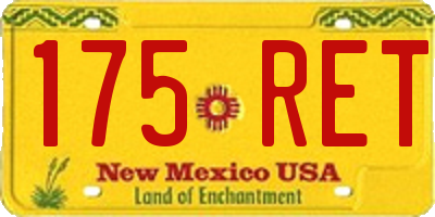 NM license plate 175RET