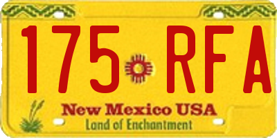 NM license plate 175RFA