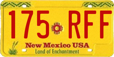 NM license plate 175RFF