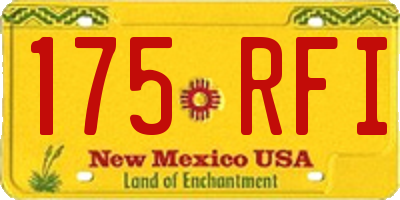 NM license plate 175RFI