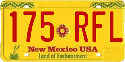 NM license plate 175RFL