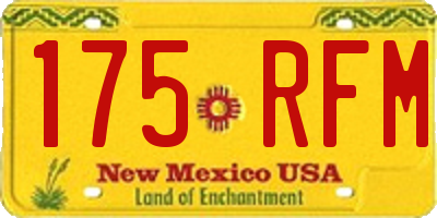 NM license plate 175RFM