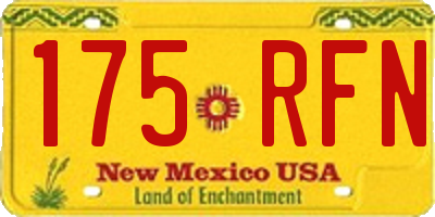 NM license plate 175RFN