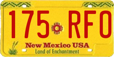 NM license plate 175RFO