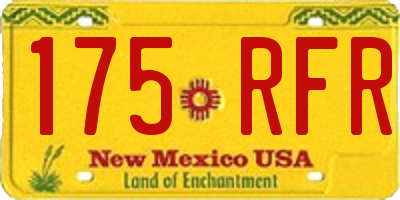 NM license plate 175RFR