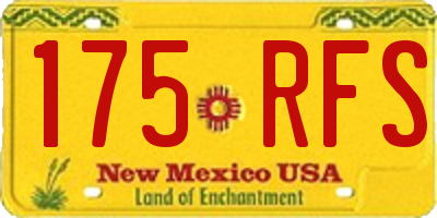NM license plate 175RFS