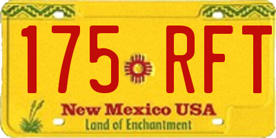 NM license plate 175RFT