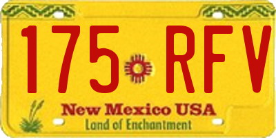 NM license plate 175RFV