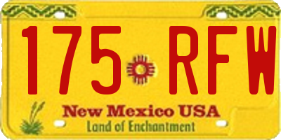 NM license plate 175RFW
