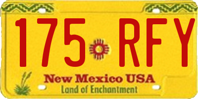 NM license plate 175RFY