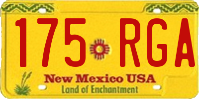 NM license plate 175RGA