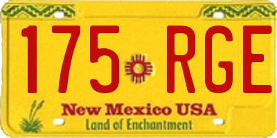 NM license plate 175RGE