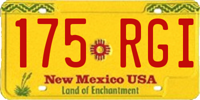 NM license plate 175RGI