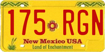 NM license plate 175RGN