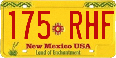 NM license plate 175RHF
