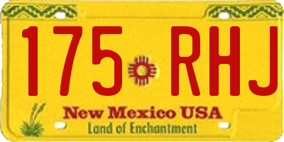 NM license plate 175RHJ