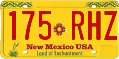 NM license plate 175RHZ