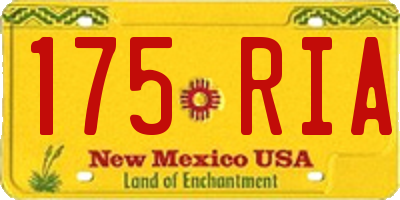 NM license plate 175RIA